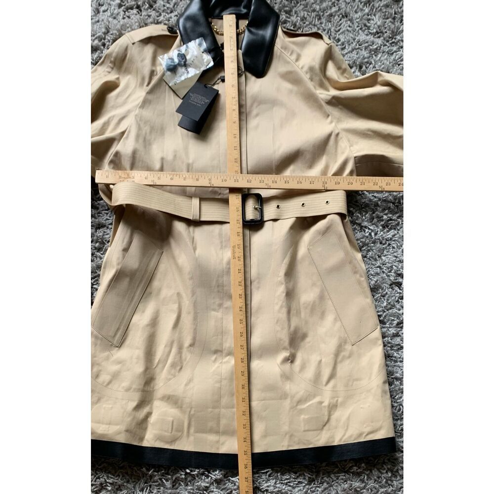 NEW NWT BURBERRY LONDON tan LEATHER COLLAR Trench Coat Jacket sz US 10 - Picture 13 of 15